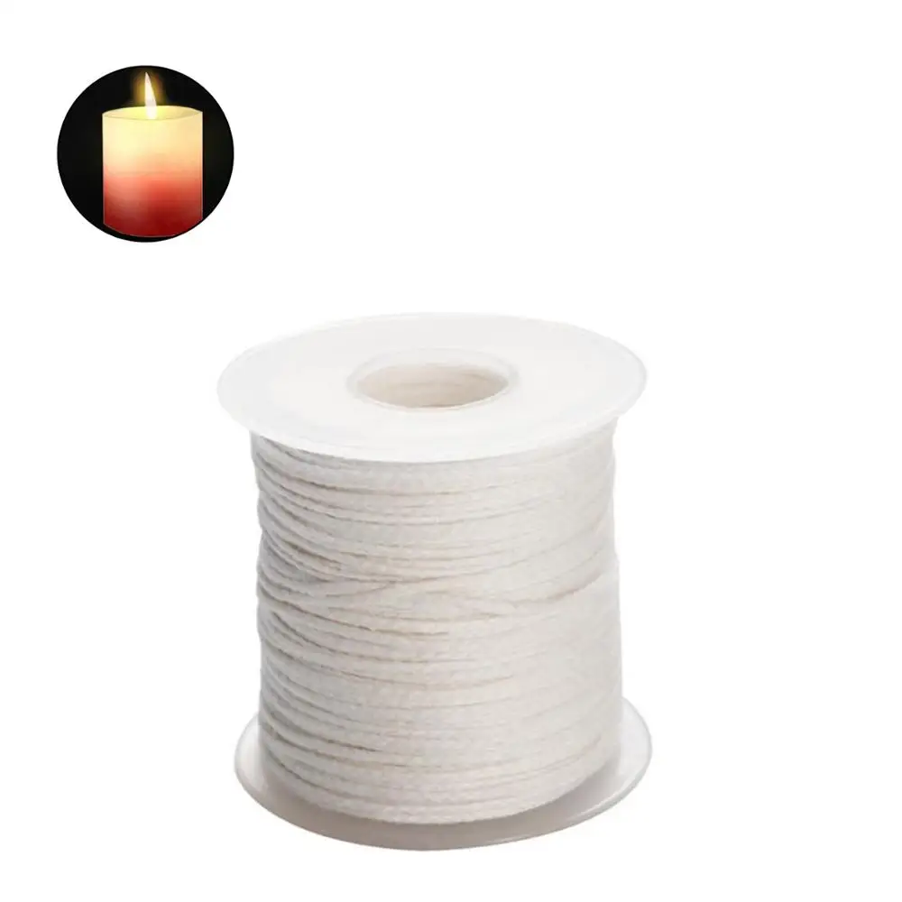 

1 Roll 100% Cotton Candle Wicks Smokeless Candle Wicks Core Braid Candle Wicks Plant Soybean Wax Core Supply