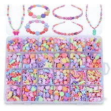 700Pcs/set 24 Grid Colorful Beads Creative Toys For Girls Jewelry DIY Handmade Making Puzzle Kit Arts And Crafts Children Toy