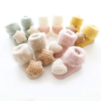 

1 Pair Cartoon Infant Newborn Kids Baby Girls Boys Anti-Slip Warm Socks Slipper Shoes Boots