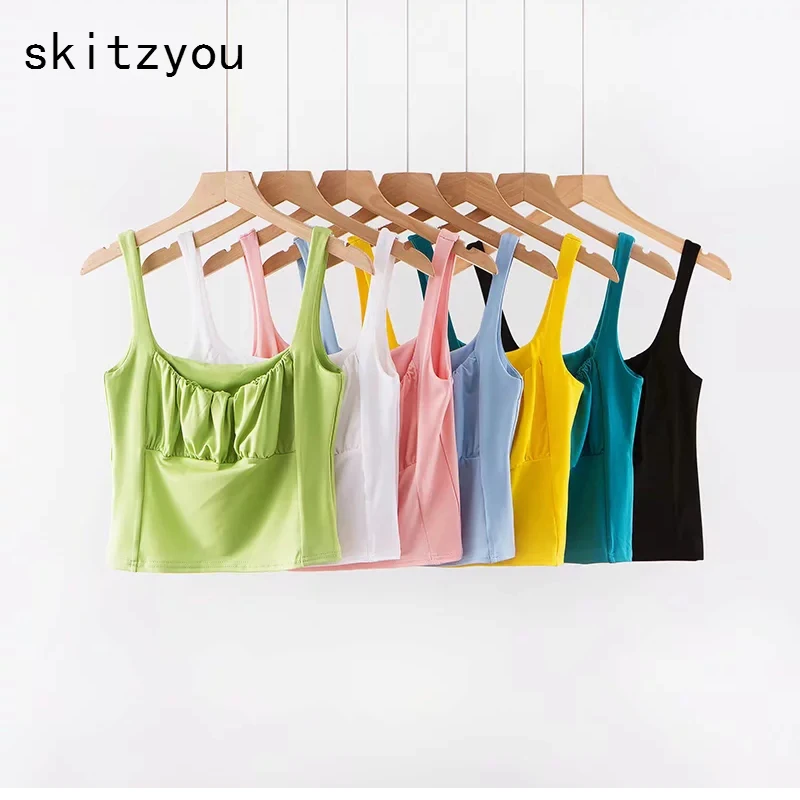 Женский короткий топ skitzyou белый или черный пикантный на тонких бретельках