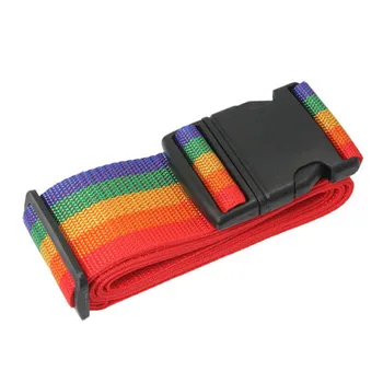 

1PCS Travel Luggage Rainbow Belt Luggage Belt Adjustable Nylon Backpack Bag Luggage Suitcase Straps Baggage