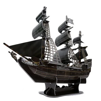 

Card Model Building Set 3D Puzzle The Black Pearl Model Assembly Jigsaw Puzzle Educational Toys for Children Adult Collect Gifts