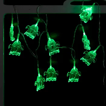

Halloween Led String Light Ghost Skull Decorative Lights Green Ghost Light String Halloween Green Light String Party Festivals