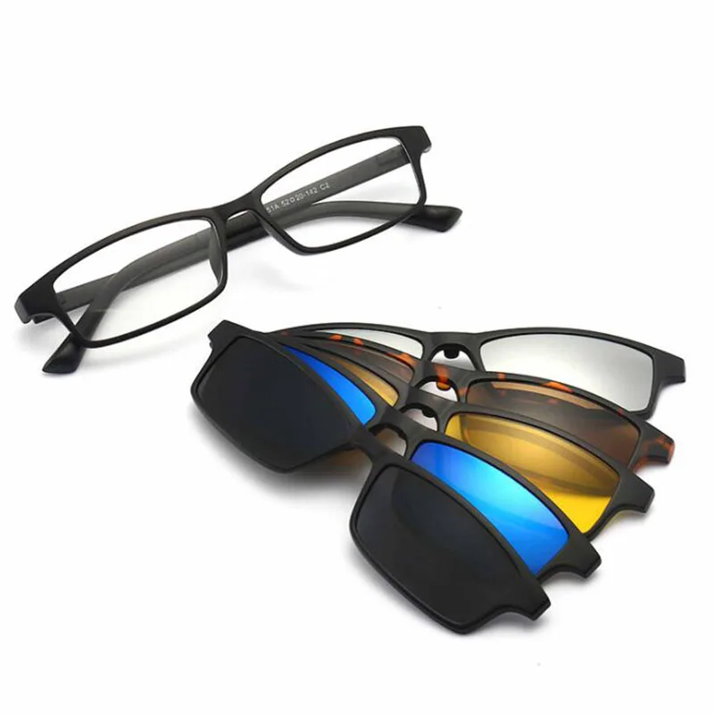 2251 Magnet Clip Square Small Frame Myopia Glasses 0 -0.5 -0.75 -1.0 -1.5 -2.0 -3.0 -4.0 -5.0 To -6.0 4