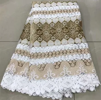 

African cord guipure lace african velvet lace african lace fabric high quality 5yards nigerian lace fabrics for wedding ZQ-A228