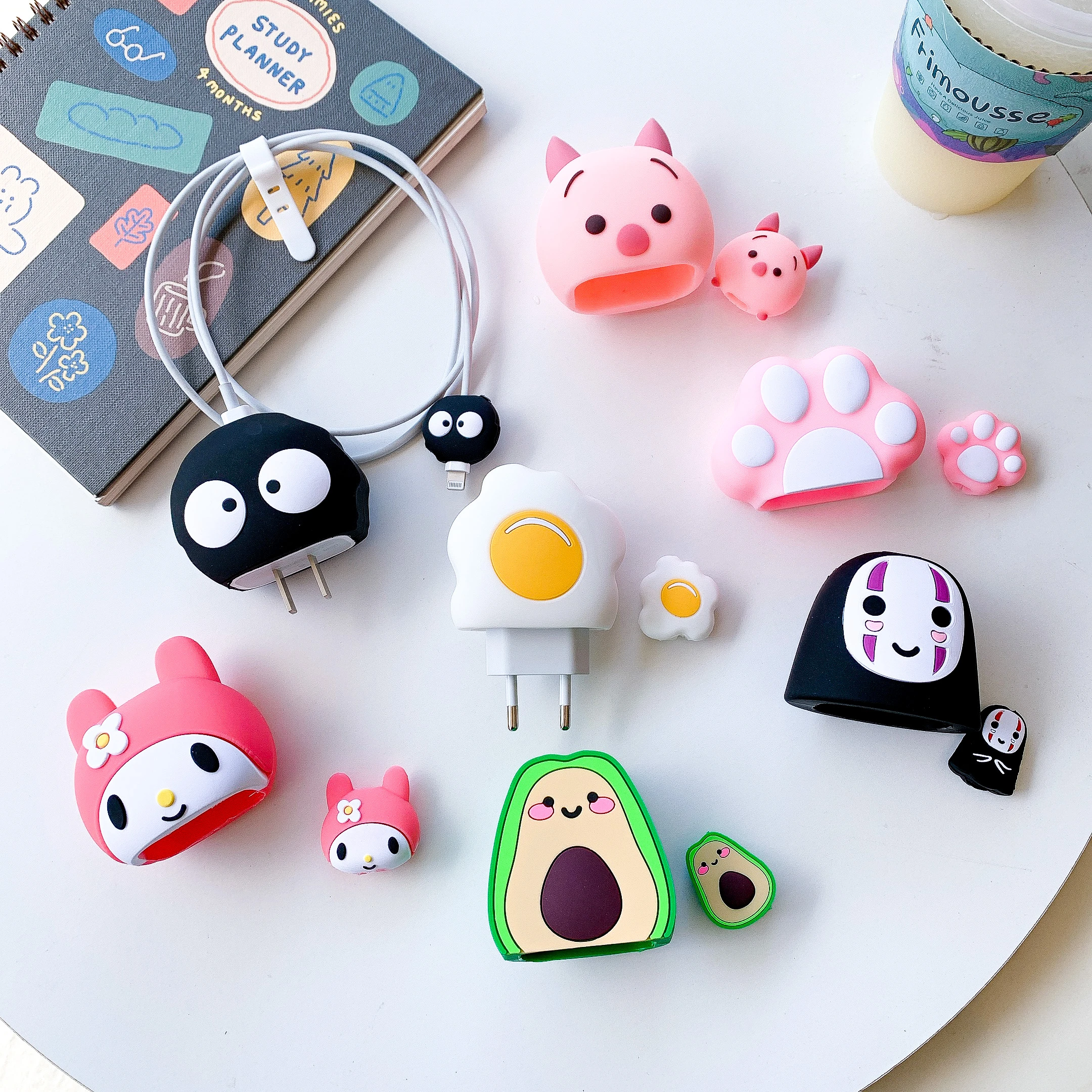 4k hdmi cable Cute Cartoon Silicone Charging Cable Winder Protective Case Angle Cable Protector Cover for Iphone Charger Plug Data Bites Line digital optical cable