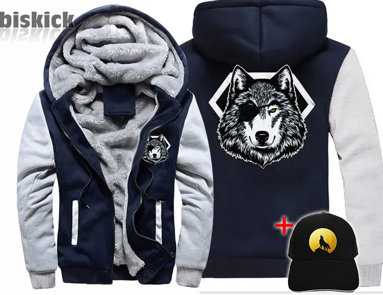 Wolf Veste loup regard одежда для мужчин wo men wolf dream плотное пальто куртка зимняя теплая Толстовка Топ толстовки - Цвет: Style 13 Asian size