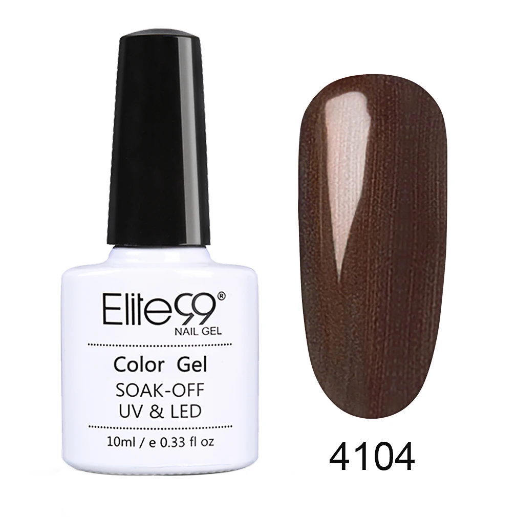 Elite99 10 мл коричневый Цветной Гель-лак для ногтей Полупостоянный Базовый Топ необходим УФ Гель-лак для маникюрный лак краска Гибридный гвоздь гель - Цвет: 4104