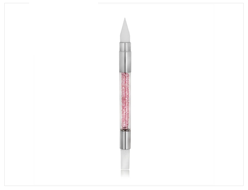 Силиконовая щетка Missguoguo с двойной головкой, 2 способа, розовая ручка карандаш для нанесения страз, Профессиональный Маникюрный Инструмент для УФ-геля, кисть для ногтей