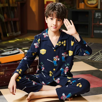 

Cotton Carton Unisex Sleepwear Girls Loungewear Kids Pyjamas Boy Set Long Top+ Pant New 2021 Autumn Winter Children Cute Pajamas