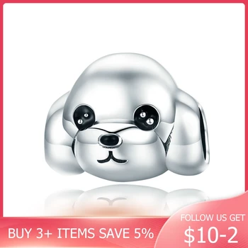 

CodeMonkey 100% 925 Sterling Silver Adorable Animal Poodle Dog Charm Beads fit Women Charm Bracelets & Necklaces DIY Jewelry 837