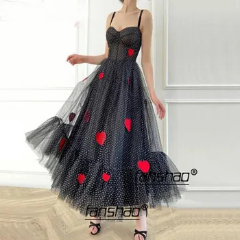 

Vintage Spaghetti Straps Boho Prom Dress Appliques Lace Tulle Illusion Prom Dresses Islamic Dubai Saudi Arabic Evening Dress