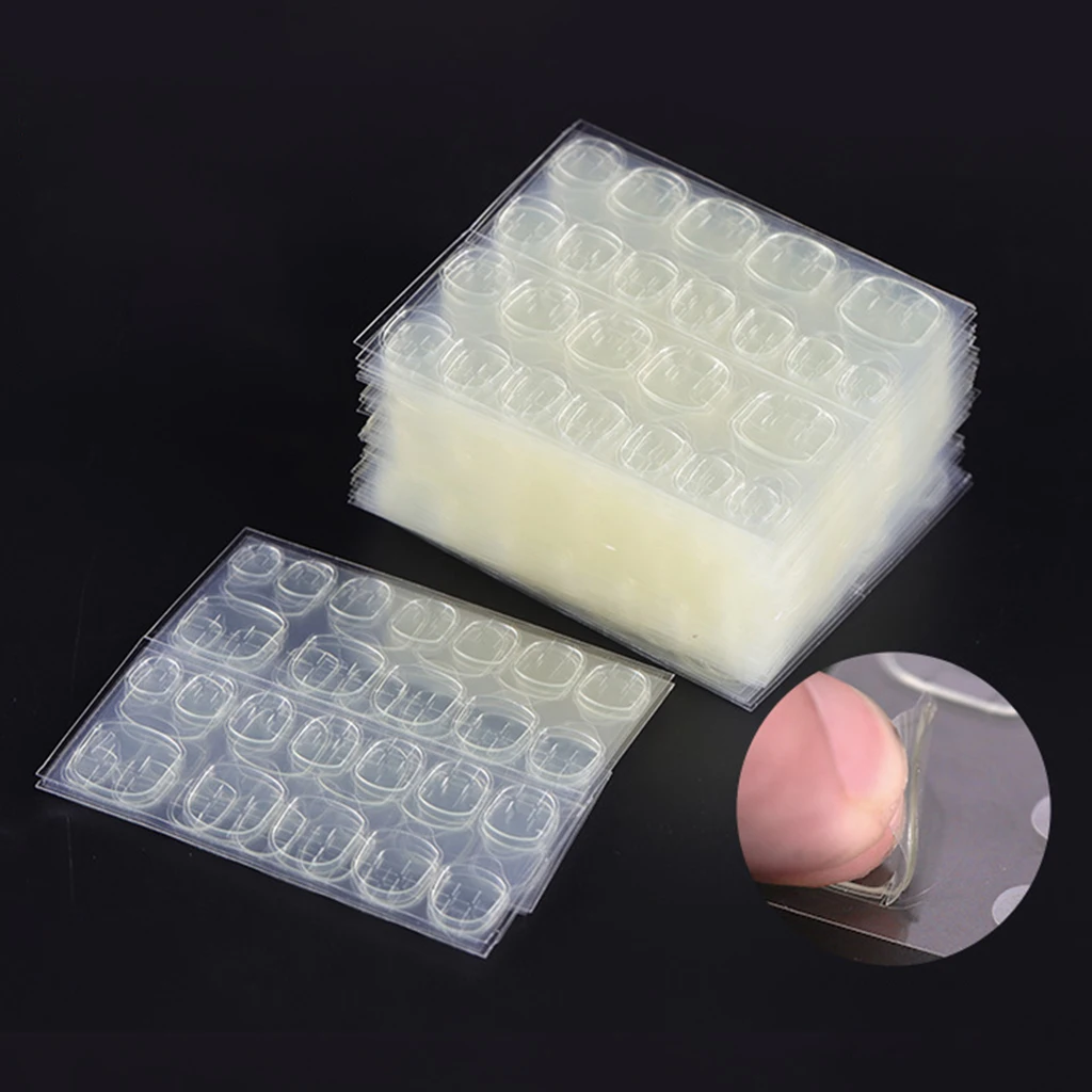 240x Waterproof Fake False Nails Extension Tapes Sticky French Tip Adhesive Glue