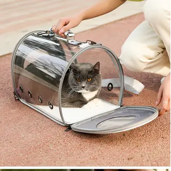 

New Pet Dogs Cats Bags Portable Foldable Transparent Handbag Carrier Shoulder Travel Bag Pet Supplies