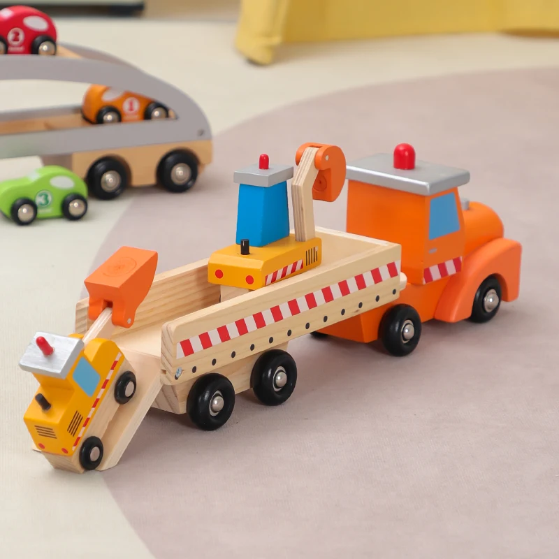 5 pçs/lote de madeira duplo andar caminhão brinquedo transporte  transportador caminhão simulação brinquedo modelo de carro para crianças -  AliExpress