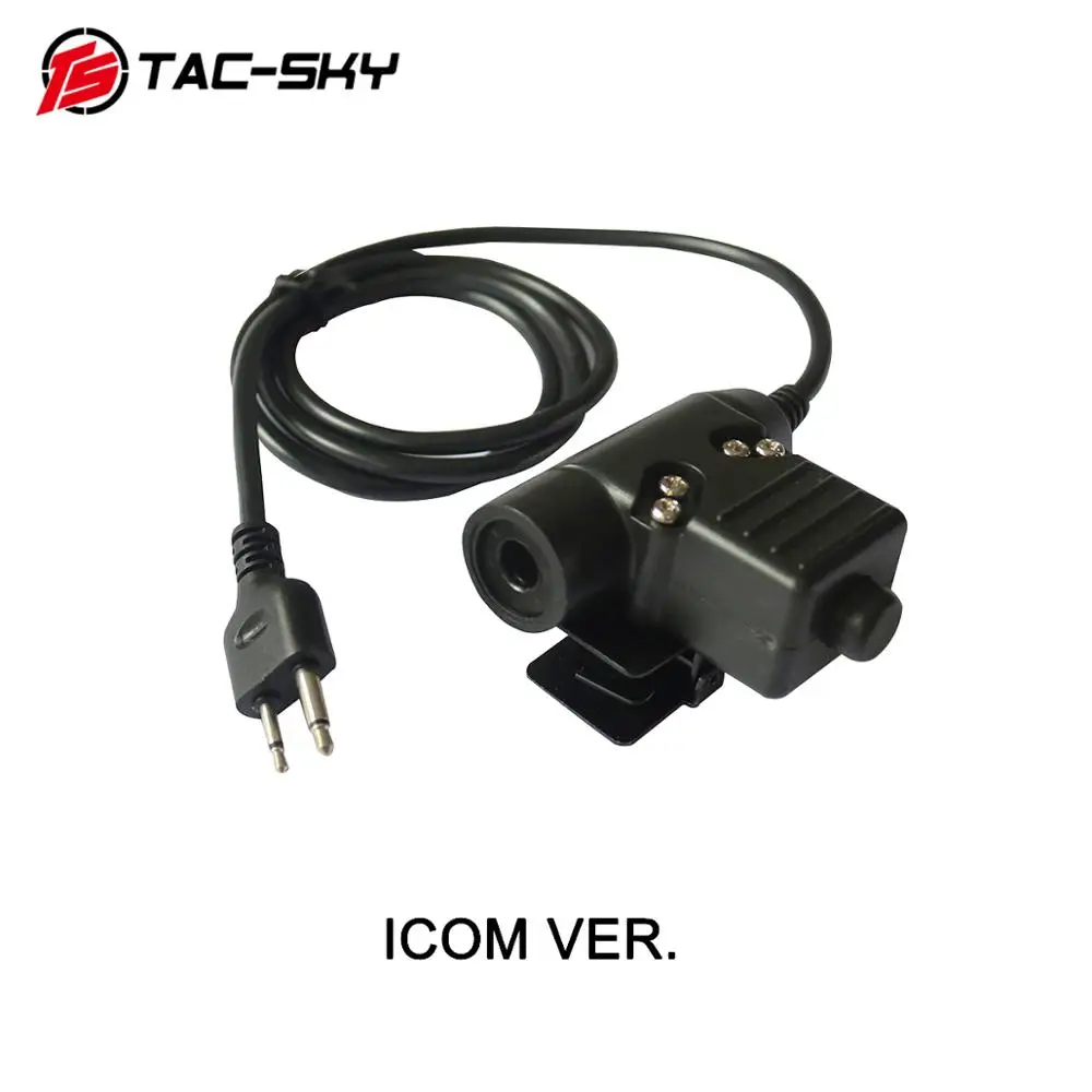 TAC-SKY U94 PTT ICOM 2-pin Plug Earphone Accessories PTT U94 Military Tactical Headset Walkie-Talkie Adapterlkie-Talkie