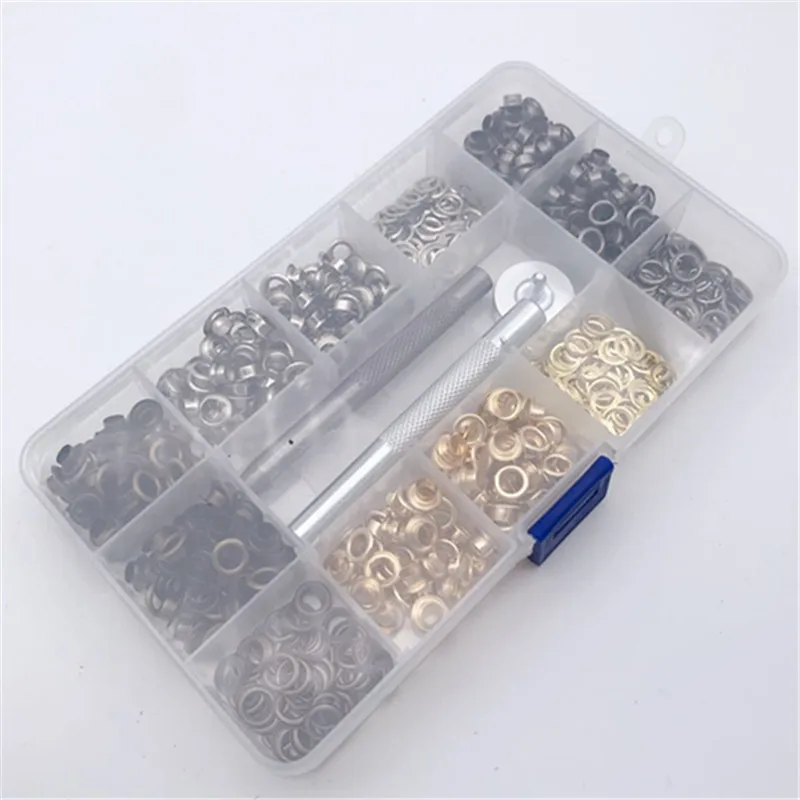 400Pcs 5mm Eye+ Eyelet Eye Mounting Tool Eyes Eyes Boxed For Clothing Jacket Down Jacket Coat Windbreaker Denim Shoes Bags
