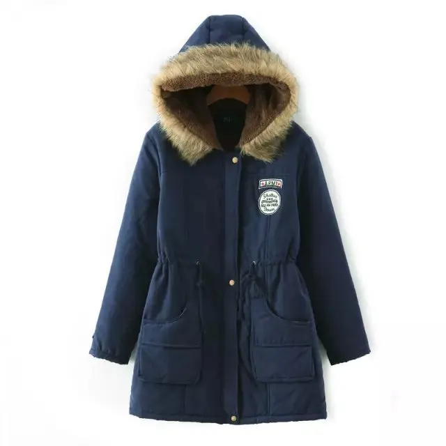 Womens Padded Coat, Cotton Hooded Winter Jacket, Casual Slim