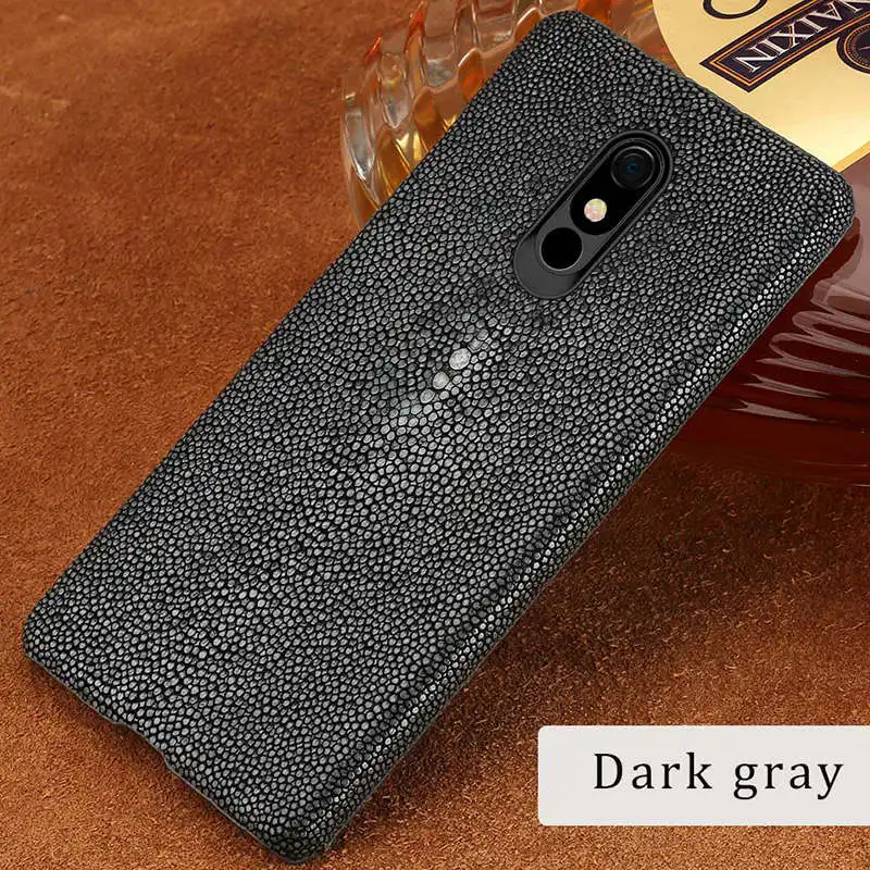 Натуральная кожа ската чехол для телефона для LG Stylo 5 Роскошный чехол для задней части корпуса LG Stylo 4 V40 V50 G7 G8 ThinQ G8s ThinQ G6 G5 Q6 - Цвет: Серый