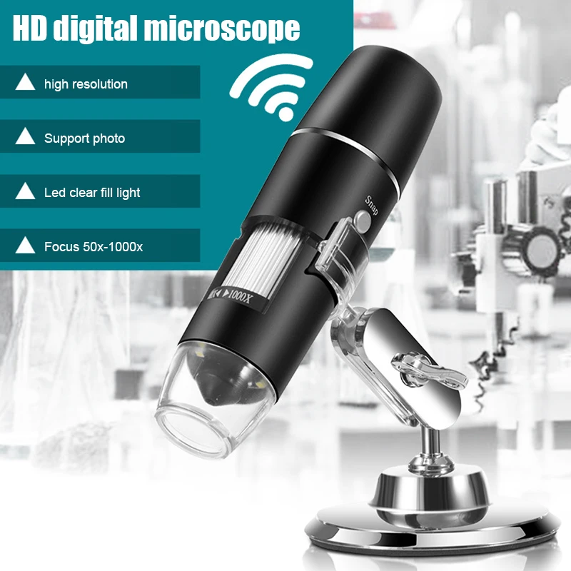Wireless Digital WiFi USB Microscope Camera 50X to 1000X Magnification