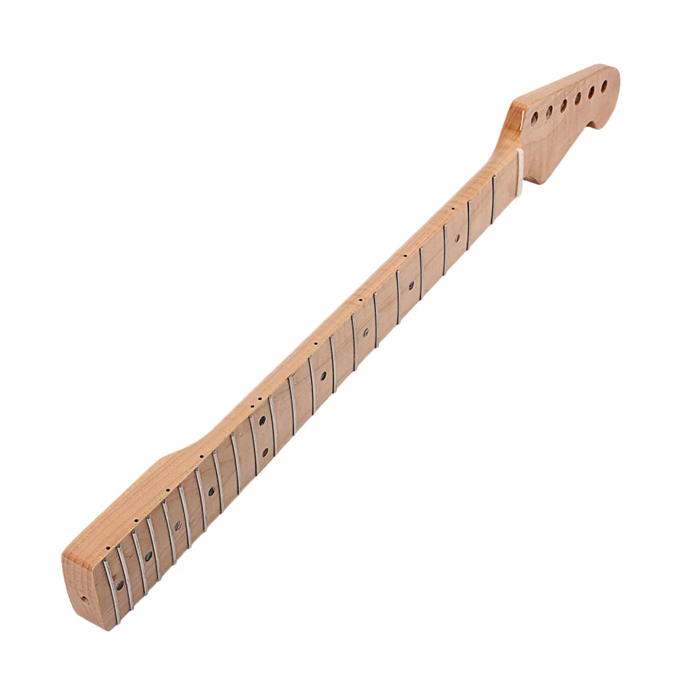

Guitar Neck Natural Glossy Tiger Flame 21 Fret Maple Guitar Neck Guitar Parts Replacement for Musical Instrument Bass Guitar