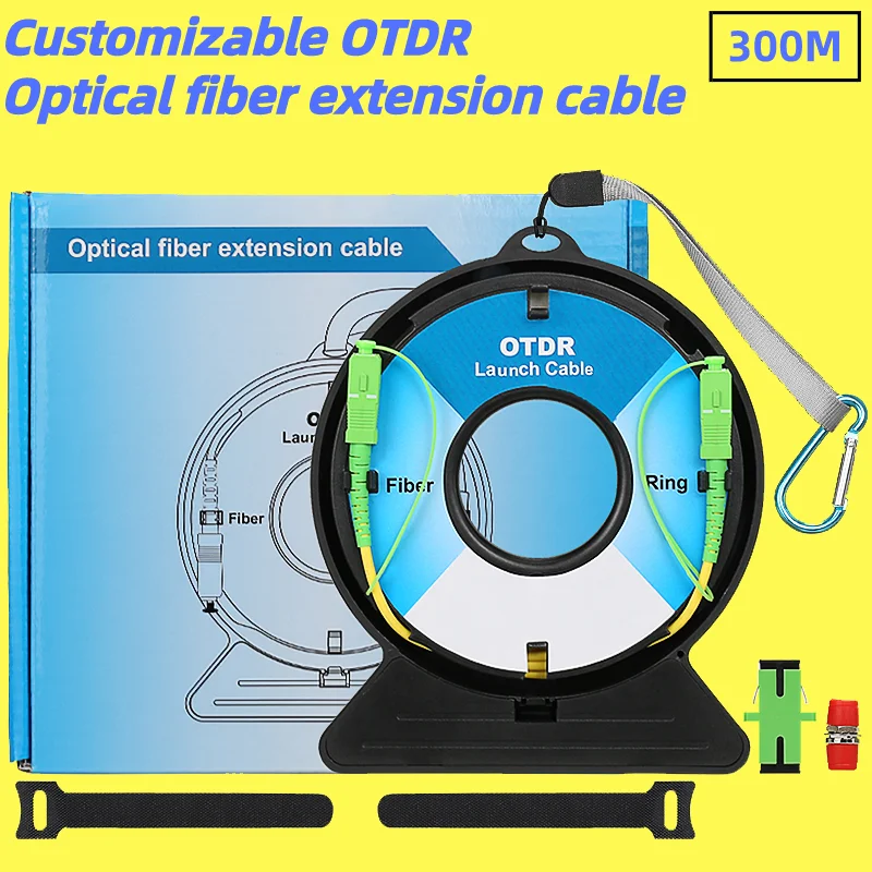 AUA-2 OTDR Launch Cable 300M OTDR Optical Fiber Extension Cable SC/FC/ST/LC(APC/UPC) Fiber Ring Dead Zone Eliminator Single Mode aua 2 otdr optical fiber extension cable 150m otdr launch cable fiber ring sc fc st lc apc upc dead zone eliminator single mode