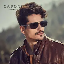 CAPONI квадратные мужские солнцезащитные очки, Ретро стиль, сплав, фотохромные очки для вождения, поляризационные модные ретро очки, тени, BS8724