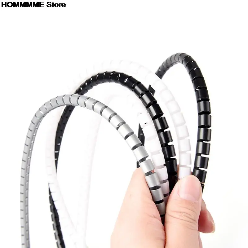 Description Picture 4 of item1M 8mm Cable Winder Protector PE Cord Cable Organizer Tools Computer Cord Protective Tube Clip Organizer Management Tools new