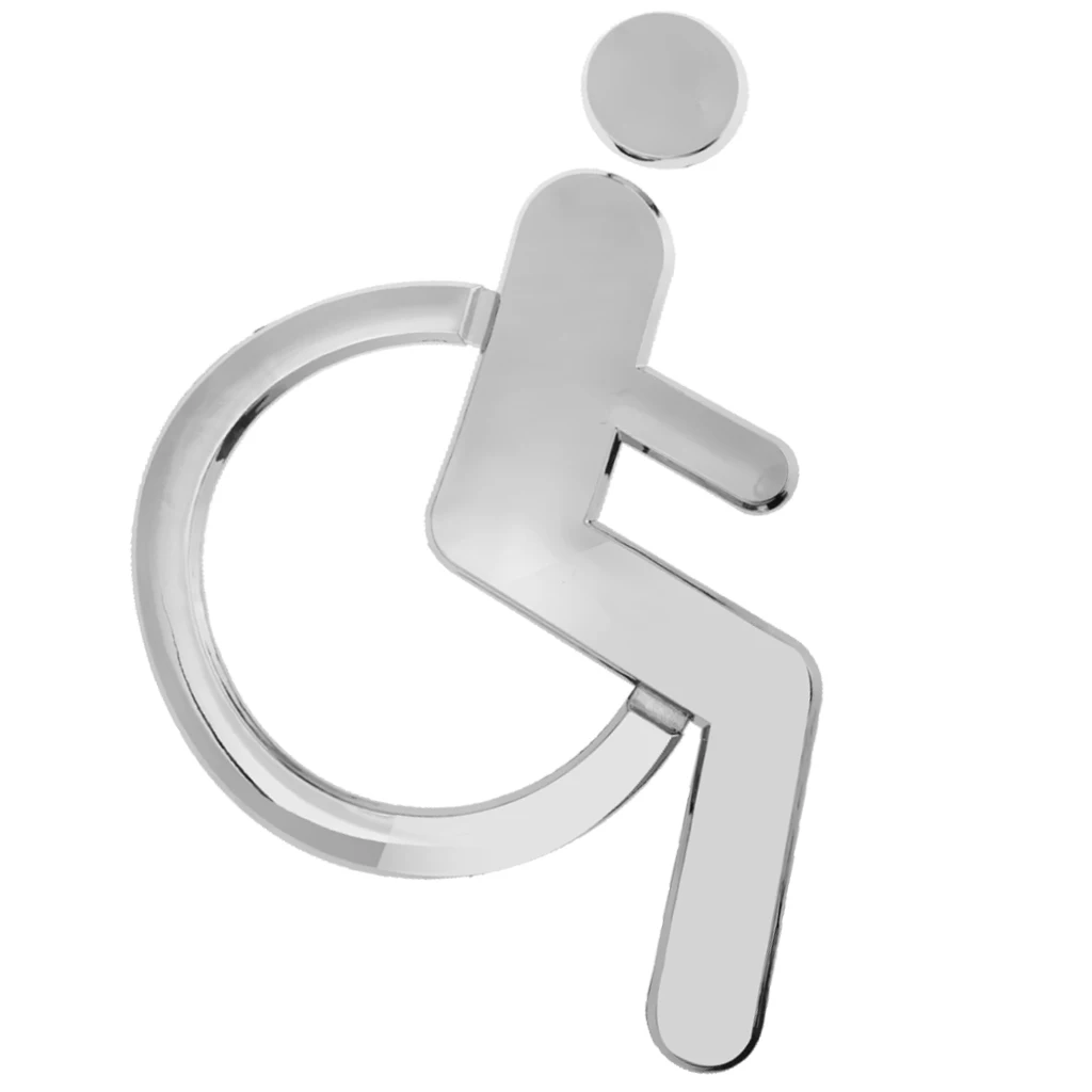 Public Toilet Sticky Acrylic Wheelchair Signs WC Wall Stickers Decals Toilet Door Signs Restroom Washroom Signage Handicap