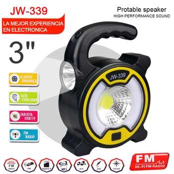 

Protable Camping Ligh Bluetooth COB Work Light Speaker Outdoor Emergency Spotlight Rechargeable Floodlight Hiking Lantern
