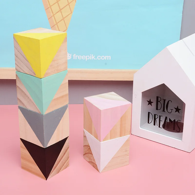 

1/2/3/4/5PC 5x5cm Yellow Wooden Cubes For Home Desktop Decoration Kids Toys Wood DIY Craft Accessory Yellow Log Wooden Cubes