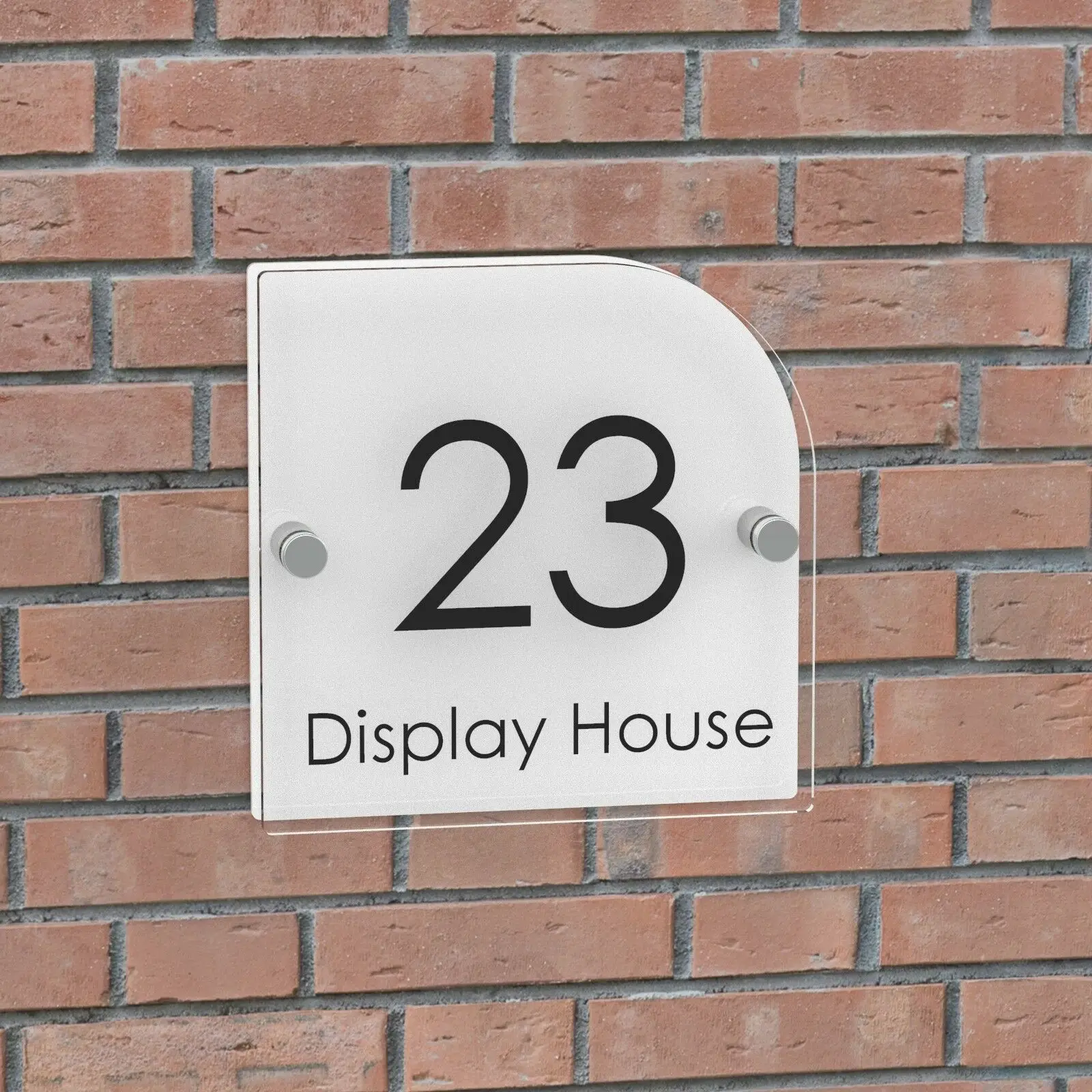 На заказ Displaypro прозрачная акриловая табличка номера дома Perspex дверная вывеска