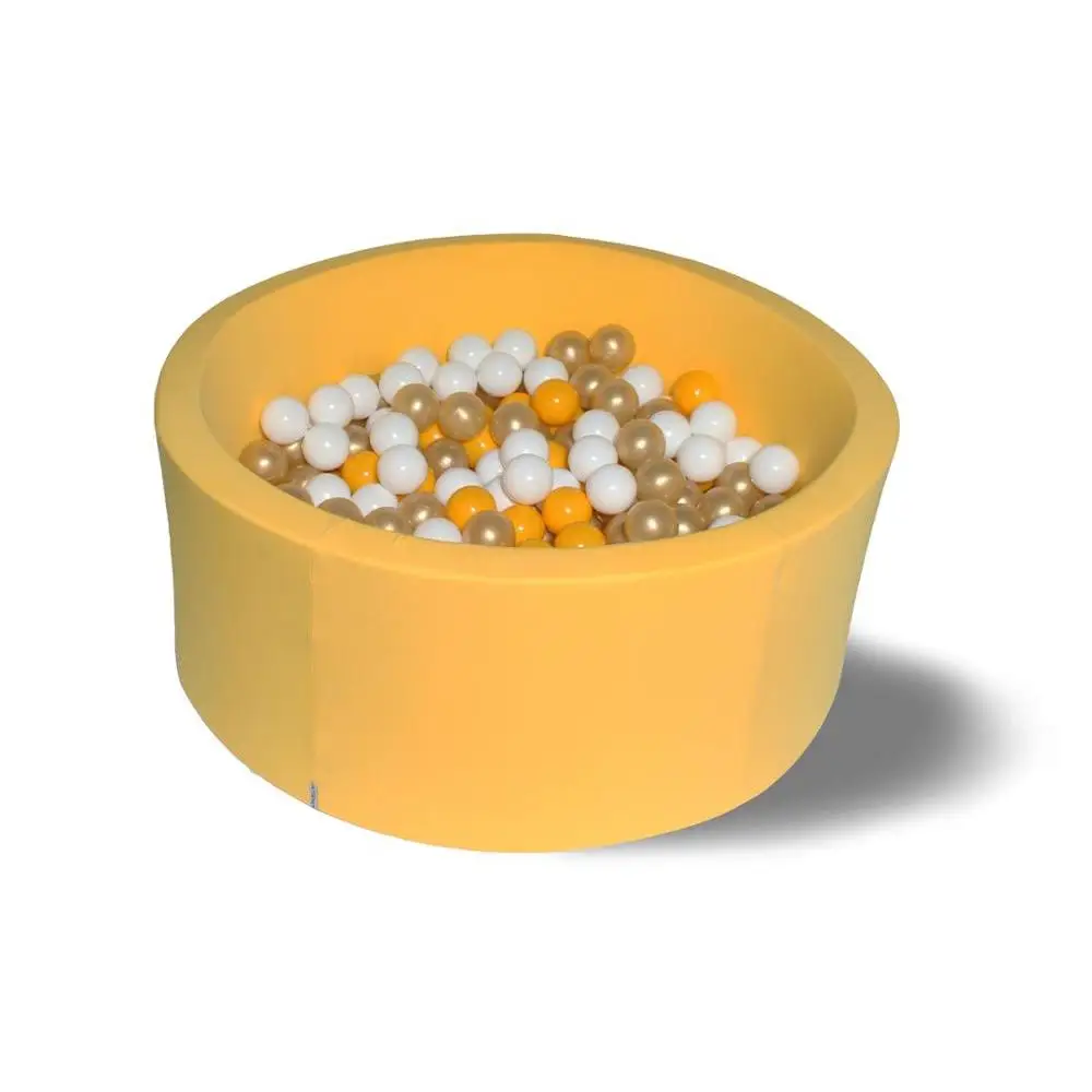 СУХОЙ БАССЕЙН "Премиум золото" желтый выс. 40см с 200 шарами в комплекте(желтый, белый, золотой- 100 шт