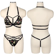 Мягкий кружевной ремень-подвязка, набор, панк, готика, Хэллоуин, сексуальное белье, для тела, связывание, упругие ремни, клетка, бюстгальтер, свадебный пояс для ног