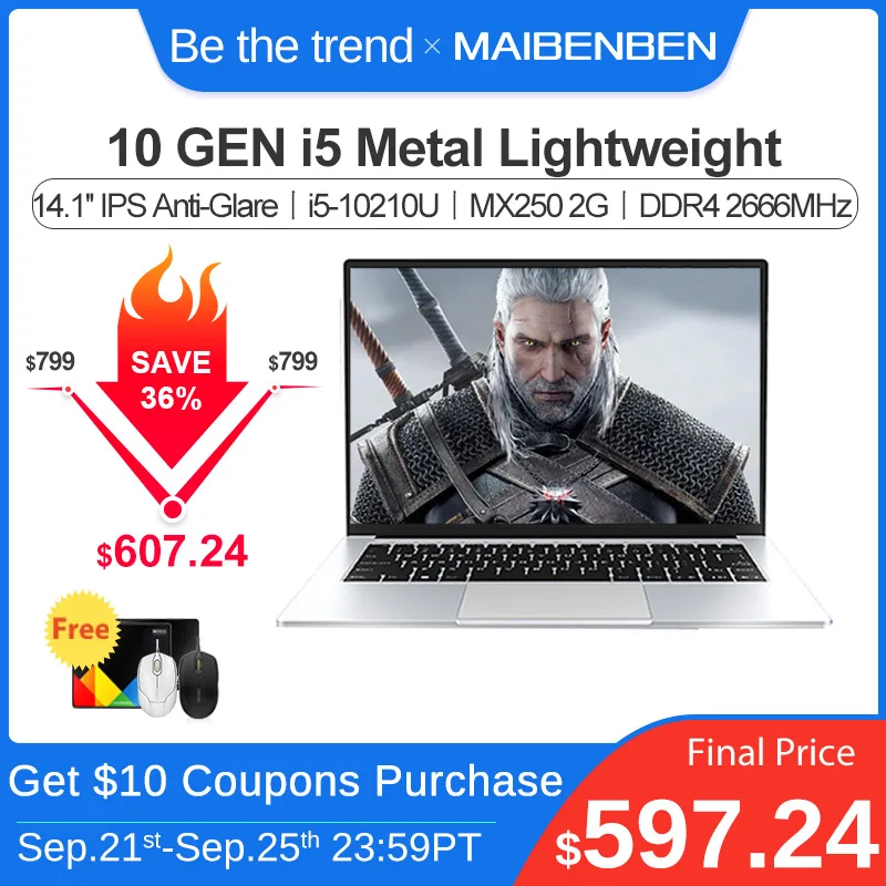 2020 Новый MAIBENBEN MECHREVO ноутбук S1Pro 14 &quotFull HD / i5-10210U/ MX250 2G/8G 16G RAM 512G SSD 1 ТБ HDD/Win10/обучающая