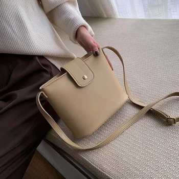 

CHISPAULO Winter Ladies Office Bag Solid Color 2019 Fashion Vintage Small Bucket Bag Large Capacity Crossbody Bags For Women Bag