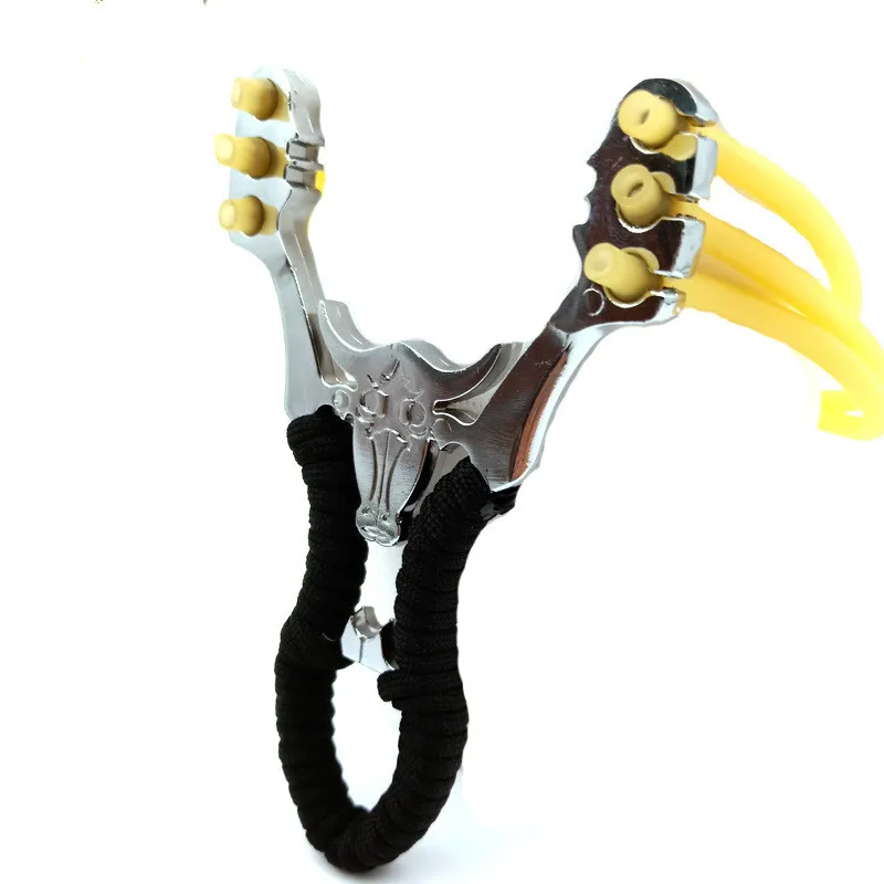 

Hot Selling Outdoor Hunting Slingshot Shooting Alloy Slingshot Powerful Ejection and Rubber Band Adult Sling Shooting Game