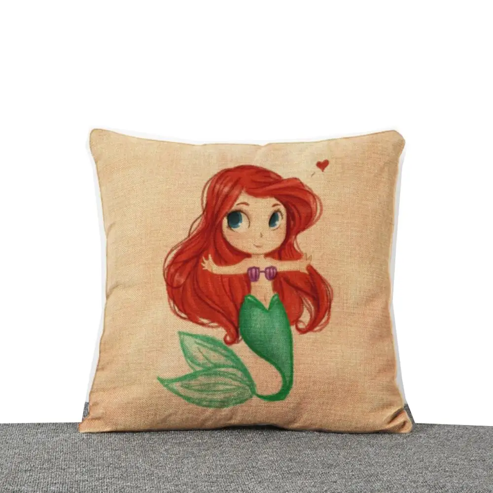 baby styling pillow Disney Beauty and the Beast Jasmine Snow White Cushion Cover PillowCase Decorative/Nap Room Sofa Baby Children Gift 45x45cm fitted sheet Bedding