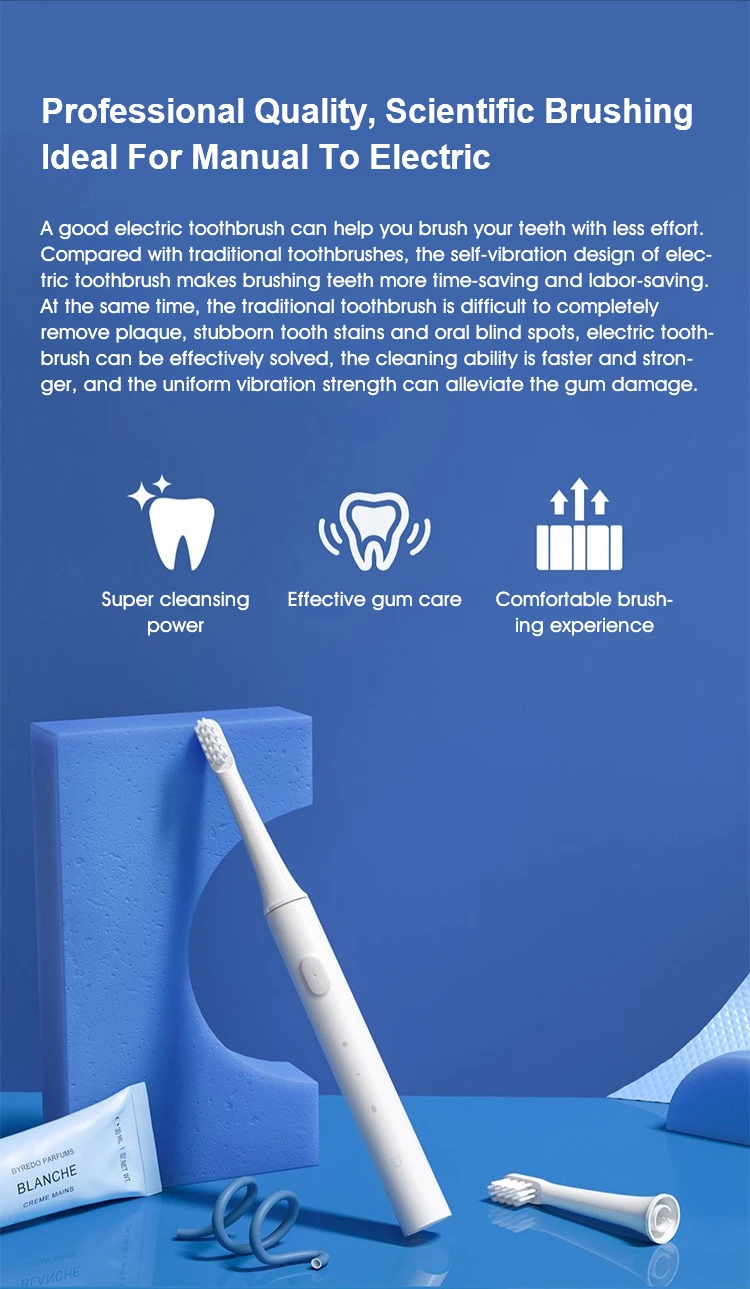 Xiaomi Mijia T100 звуковая электрическая зубная щетка для взрослых Водонепроницаемая зубная щетка ультразвуковая автоматическая зубная щетка перезаряжаемая через USB