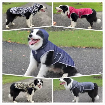 

Autumn/winter hooded dog clothes camouflage pet clothes waterproof denim dog clothes dog cotton clothes padded warm high quality