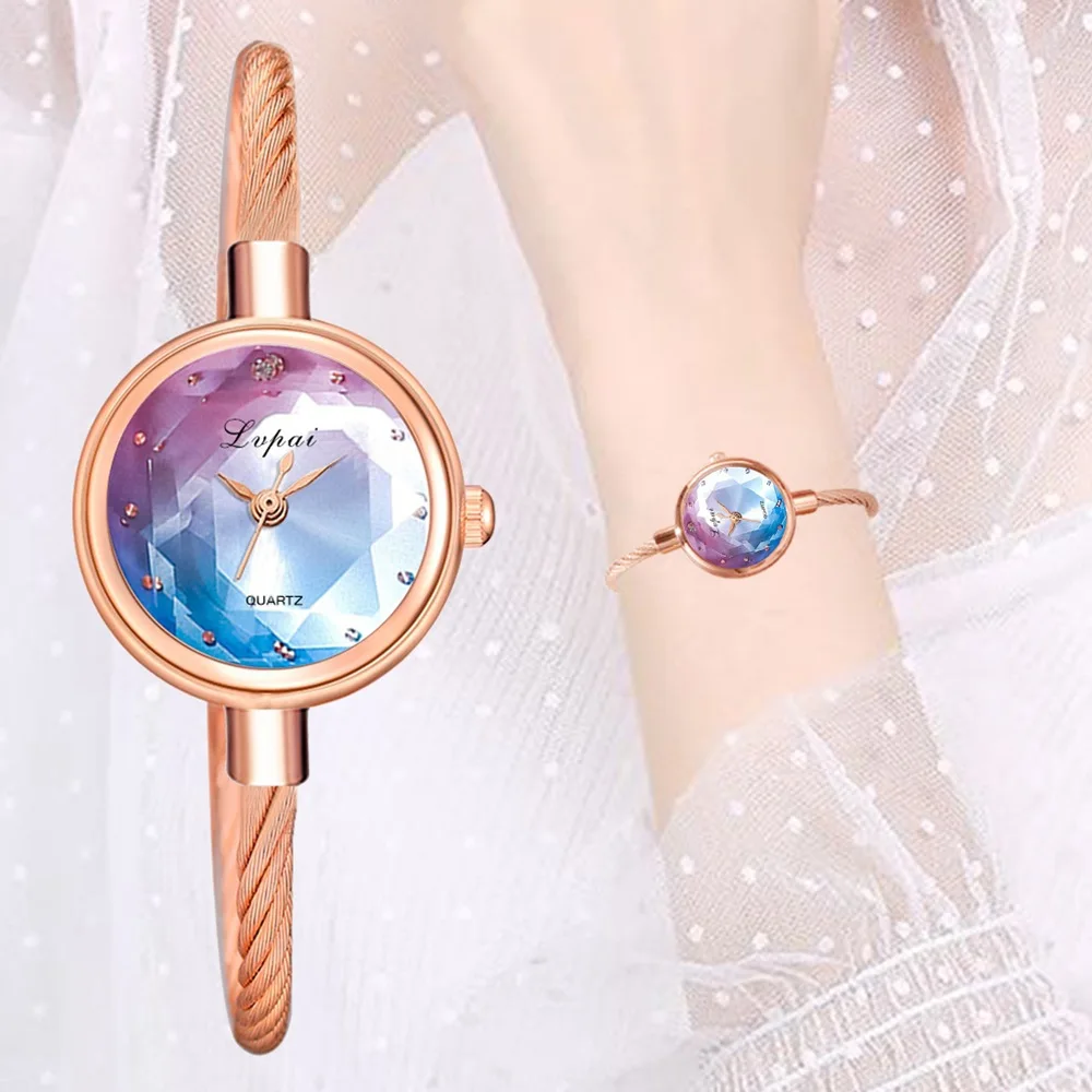 

Fashion Bright Mirror Ladies Bracelet Watch Rainbow Starry Lollipop Diamond Decoration Quartz Watch Creative Women Gift Watches