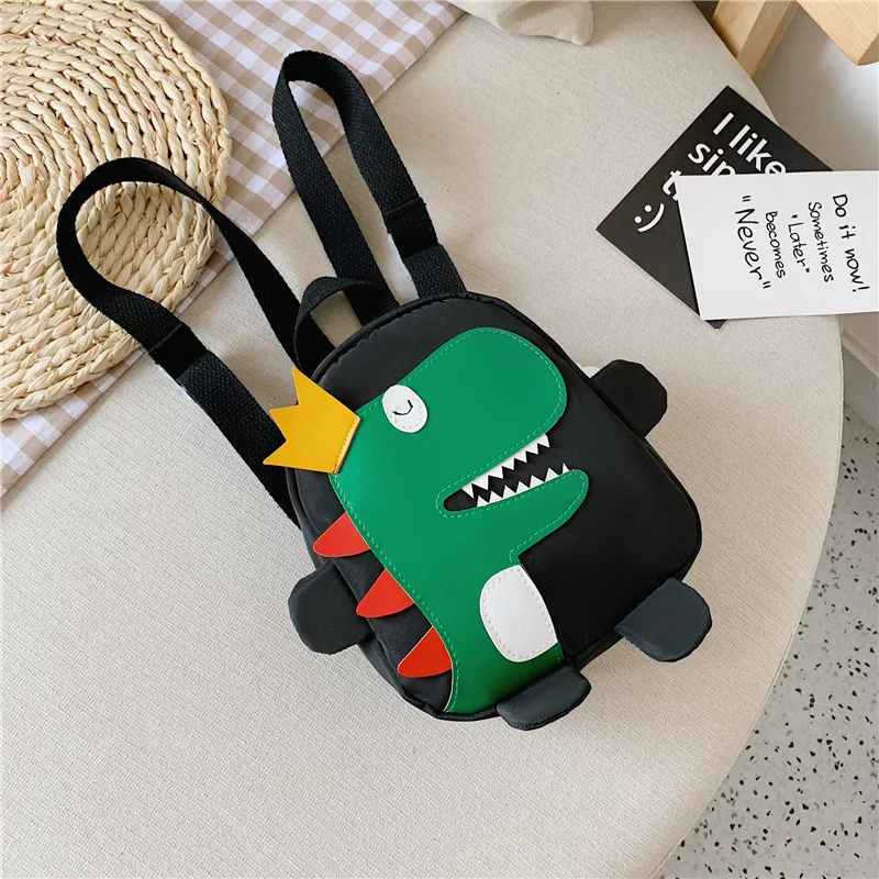 Милый детский рюкзак с рисунком Kawaii динозавра, детские мини школьные сумки для детского сада, для девочек и мальчиков, школьная сумка - Цвет: Черный
