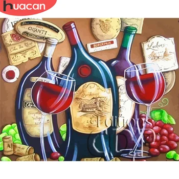 

HUACAN Paint By Number Wine Drawing On Canvas HandPainted Painting Art Gift Picture By Numbers Kits Home Decors