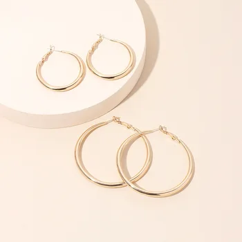 

French Non-mainstream Ear Ring Earrings Female Elegant Circular Ring Exaggeration Big Circle Europe and America Online Celebrity