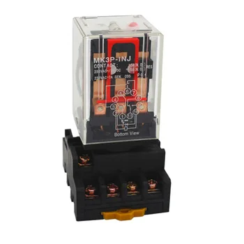 

Free shipping (3sets) MK3P-I MK3P MK3 12v 24v 36v 48v 110v 220v DC/AC 11Pin Plug In Relay with socket base holder