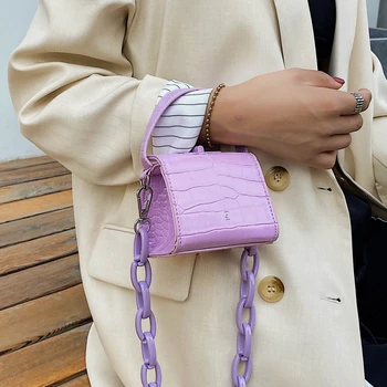 

SWDF Super Mini PU Leather Crossbody Bags For Women 2020 Crocodile pattern Shoulder Handbags Female Travel Lipstick Totes ladies