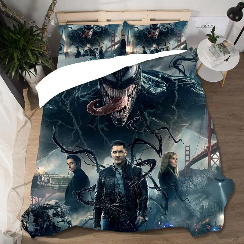Venom, хиппи, постельное белье, хлопок, двойной размер, Комплект постельного белья, высокое качество, для мальчика, домашний текстиль, одинарные одеяла и постельное белье, набор, бязь, покрывало