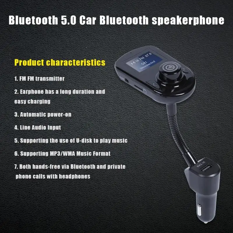 A41 Bluetooth 5,0 fm-передатчик беспроводной модулятор громкой связи автомобильный комплект MP3-плеер USB зарядное устройство автомобильные аксессуары для электроники