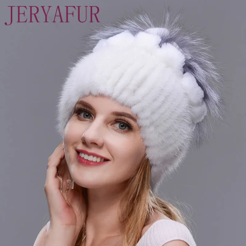 COLOR4 JINBAOSEN Neue stil pelz hut schwarz grohandel nerz fuchs pelz hut Зимняя Теплая Лыжная шапка - Цвет: COLOR4