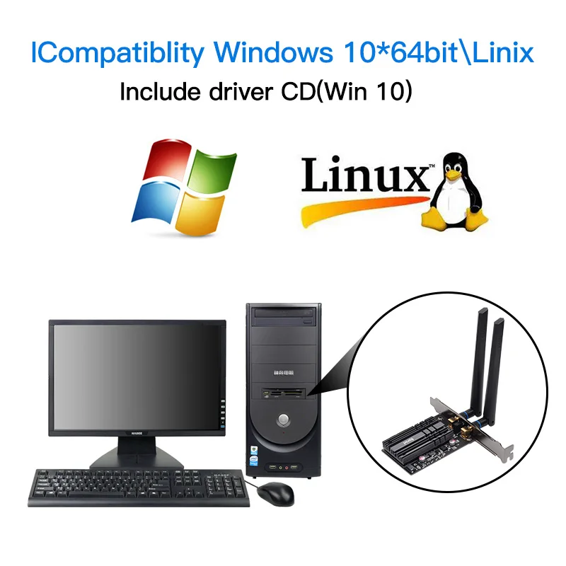 Сетевая карта Fenvi 3000 Мбит/с Intel AX210 AX200 два диапазона Bluetooth 5 1 Wi Fi 6 беспроводная сеть